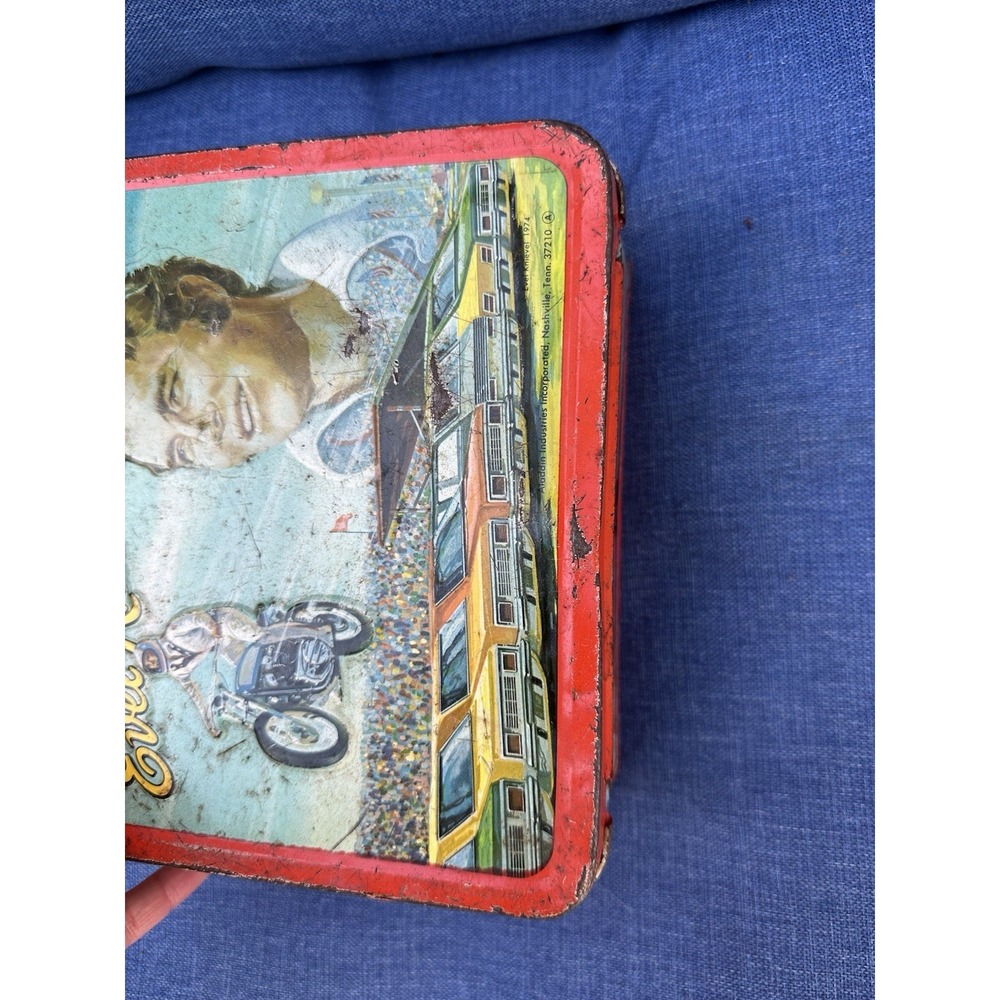 Vintage Evil Knievel 1974 Lunchbox WITH THERMOS - Picture 5 of 15